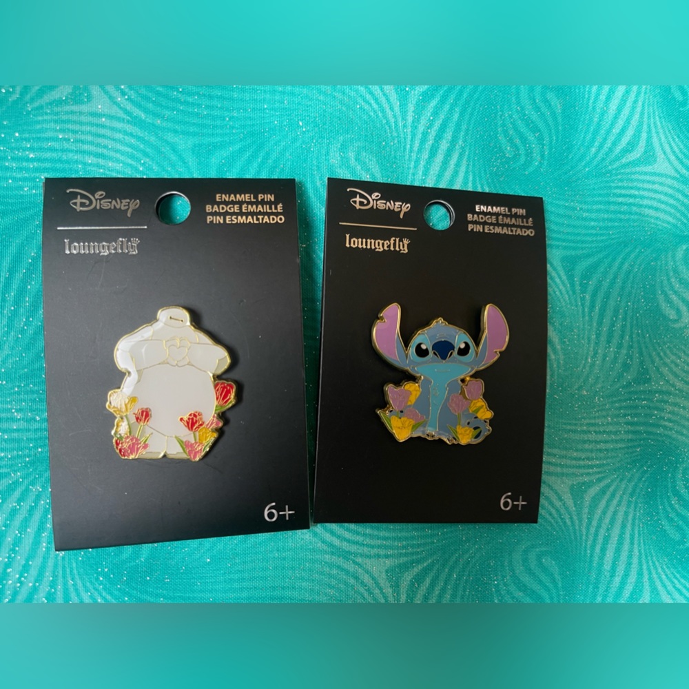 Baymax and Stitch Spring pins